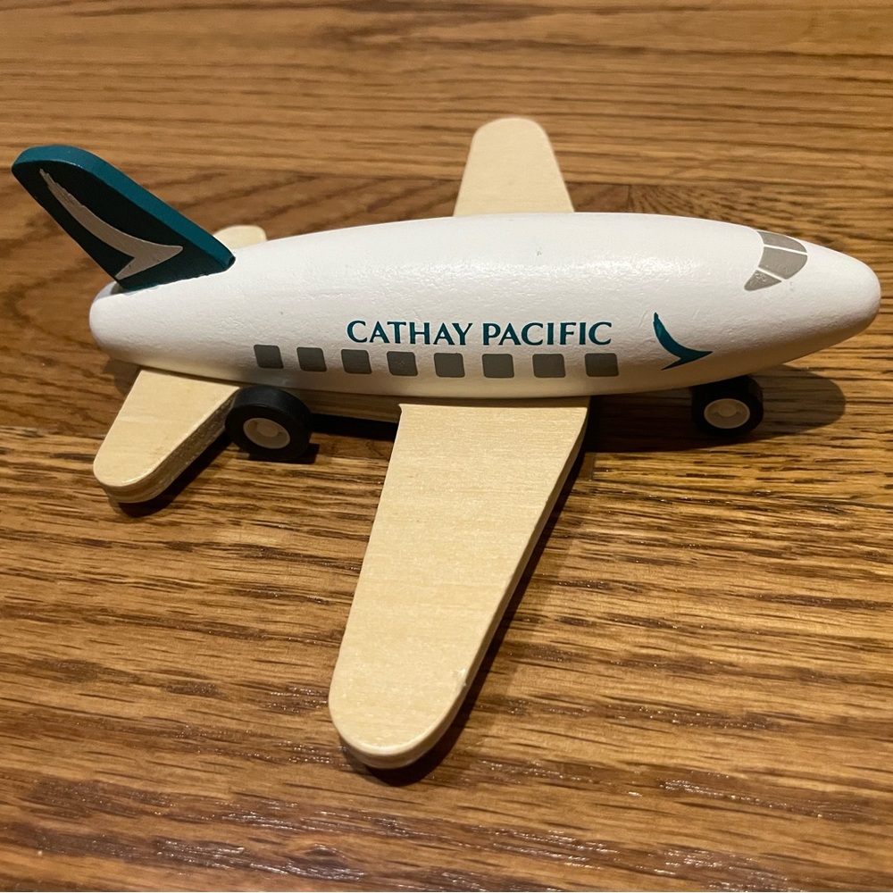 Cathay Pacific Pullback Wooden Toy Plane